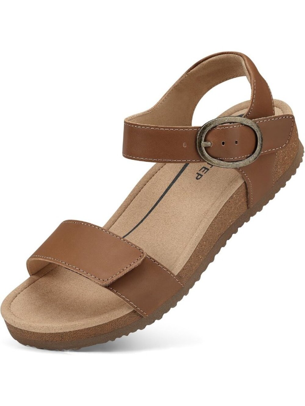 Comfortable Orthopedic Flat Sandals with Arch Support - Genuine Leather Ankle